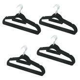 Kuber IndustriesVelvet Cloth Hanger Set of 20 With Chromed Plated Steel Hook (Black)